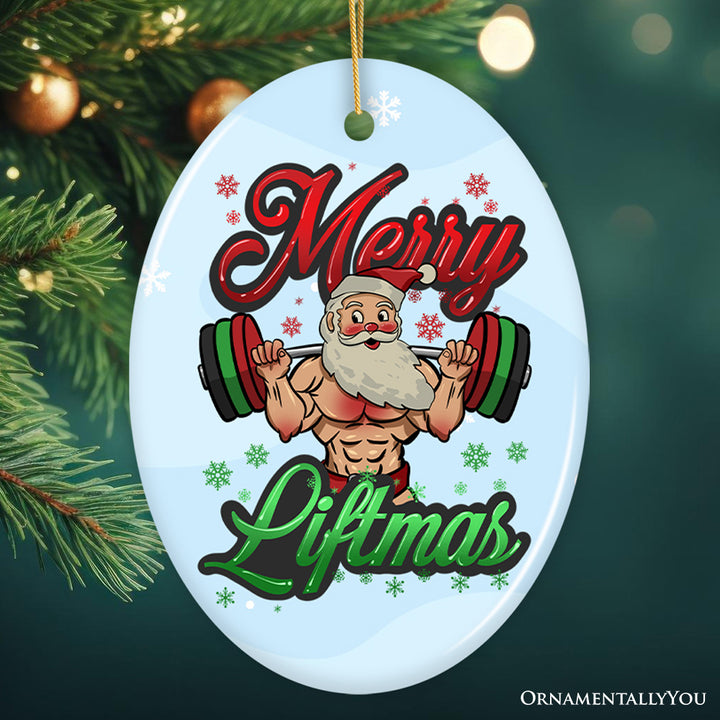 Buff Santa Merry Liftmas Ornament, Strong Holiday Spirit Gift for Fitness Lovers