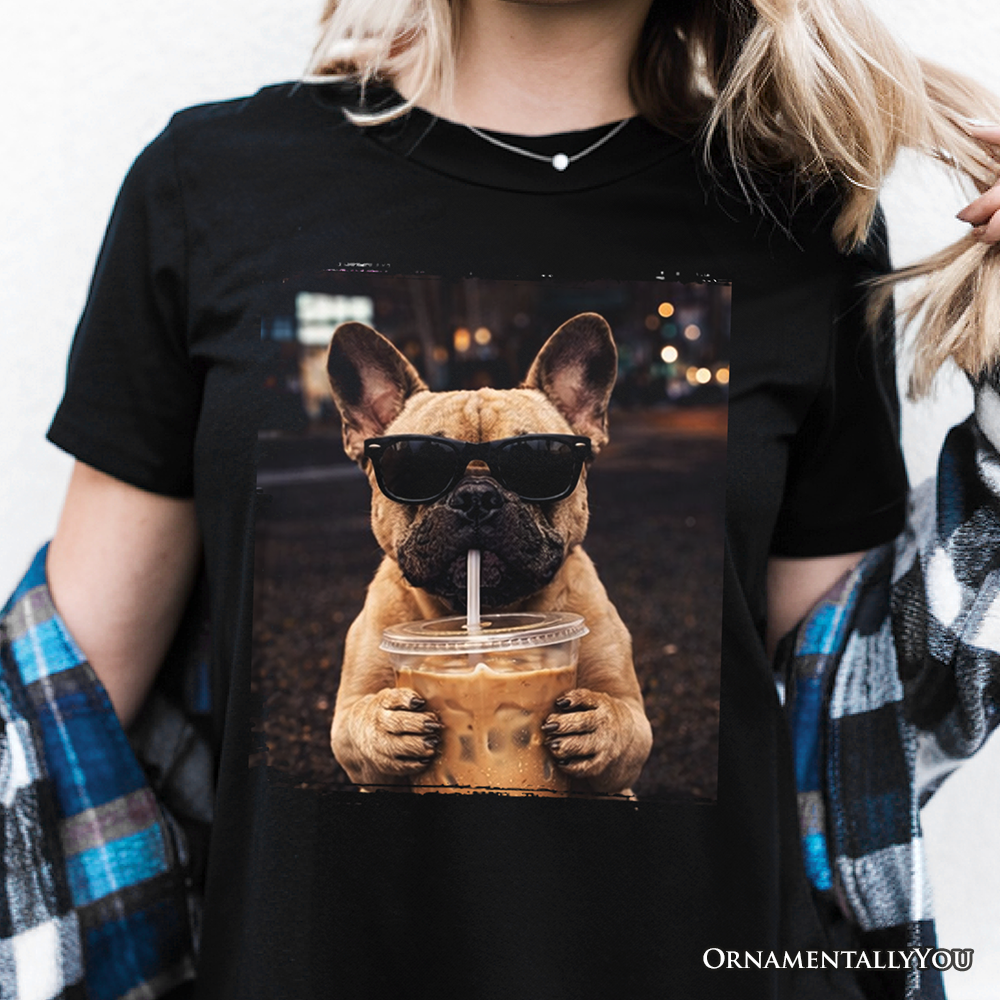 Bulldog Shepherd Iced Coffee T-Shirt, Funny Dog Parents Tee