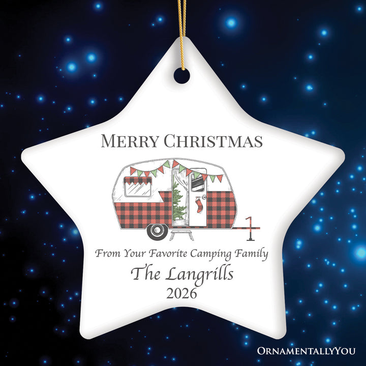 Camping Family Personalized Christmas Ornament