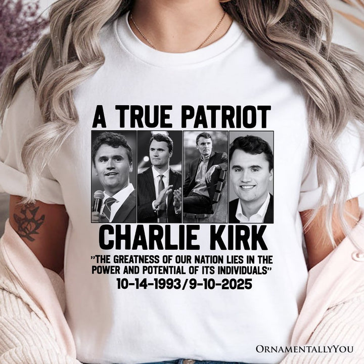 Charlie Kirk American T-Shirt, Made in the USA Memorial Tee Gift T-Shirts OrnamentallyYou 