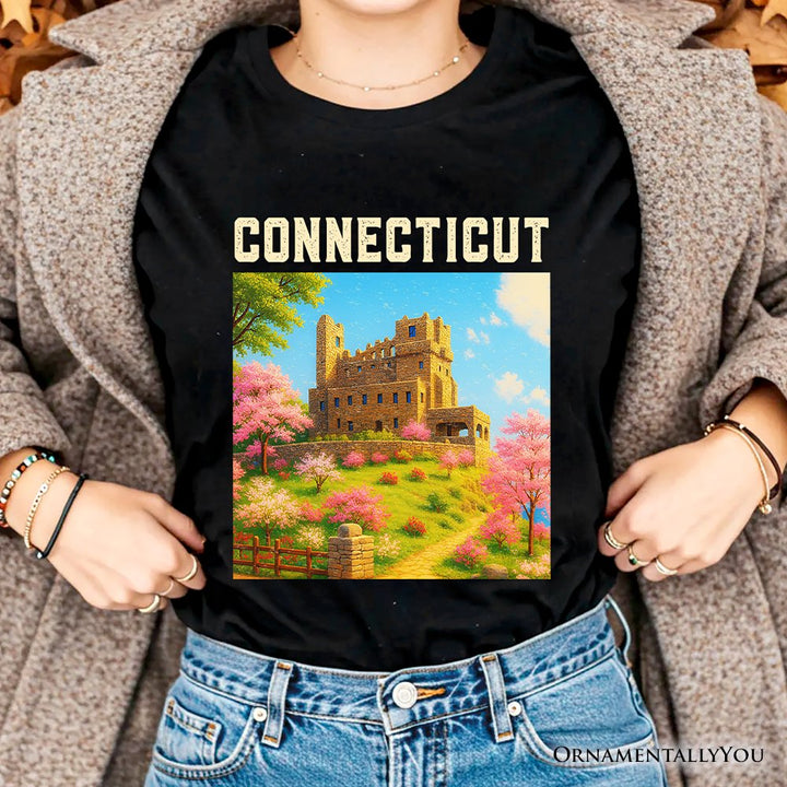 Charming Connecticut State Gillette Castle T-Shirt, Historic Landmark Tee and New England Travel Keepsake Souvenir T-Shirts OrnamentallyYou 