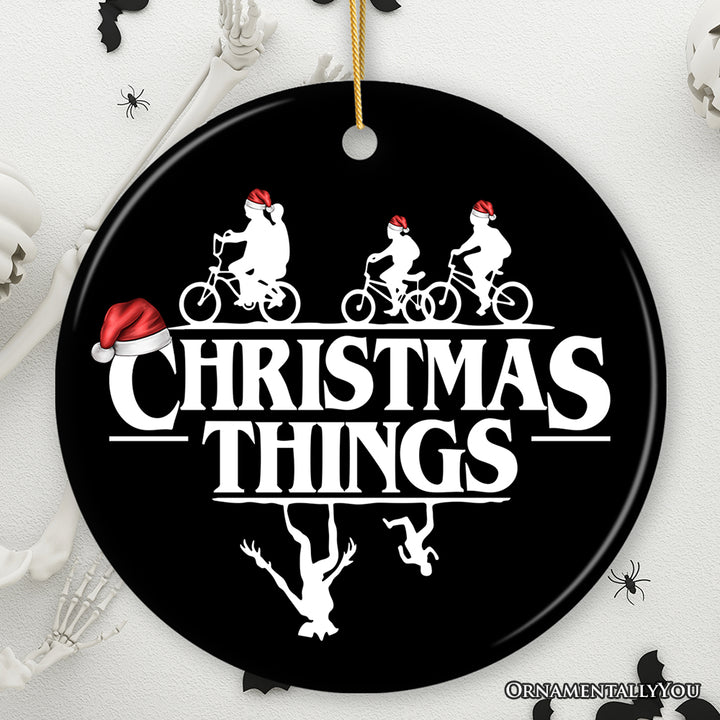 Christmas Things Retro Ornament, Handmade Ceramic Holiday Tree Decor