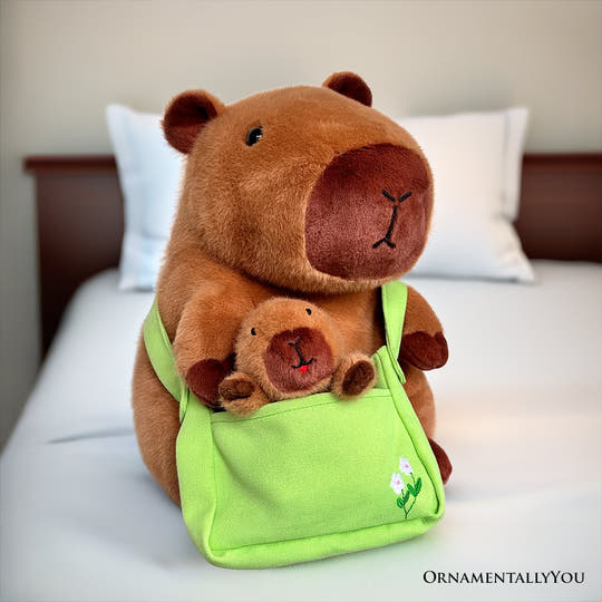Coco the Capybara and Her Baby Plushie Set, Adorable 12" Stuffed Animal Toy Gift for Children Plush Toys OrnamentallyYou 