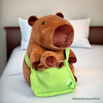 Coco the Capybara and Her Baby Plushie Set, Adorable 12" Stuffed Animal Toy Gift for Children Plush Toys OrnamentallyYou 
