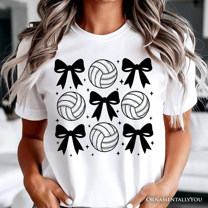 Coquette Volleyball Bows T-Shirt, Cute Athletic Sports Game Day Tee T-Shirts OrnamentallyYou 