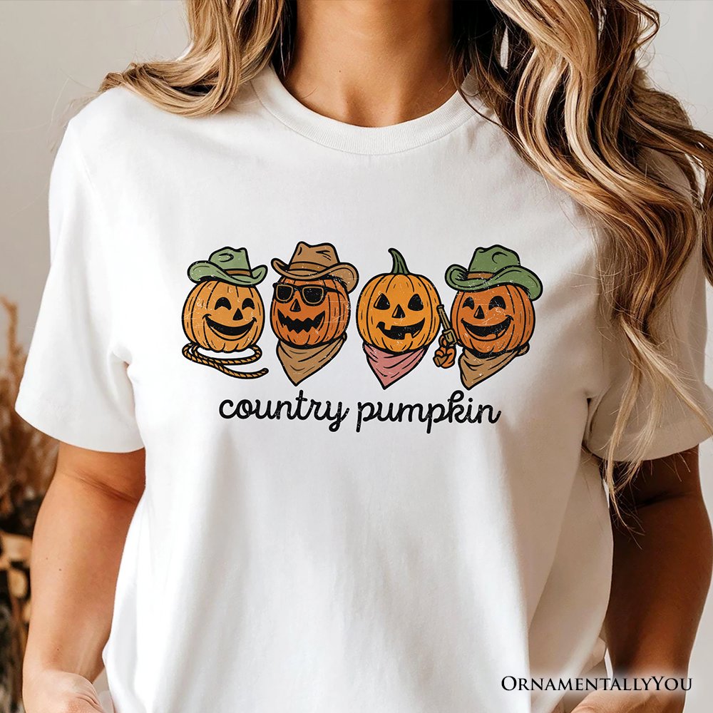 Country Pumpkin Rustic T-Shirt, Cute Fall Tee for Autumn Season T-Shirts OrnamentallyYou 