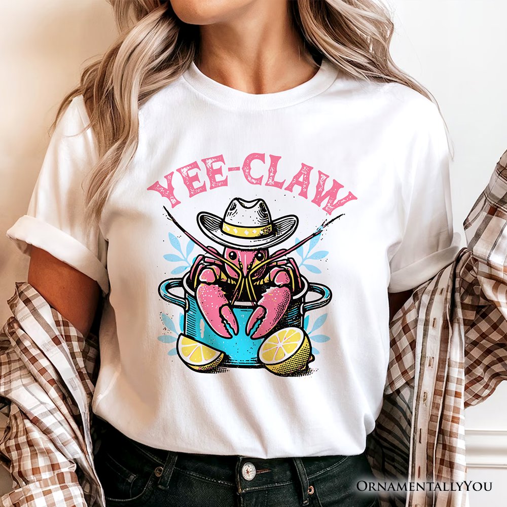 Crawfish Yee-Claw Western Cowboy T-Shirt, Summer Boil Season Tee for Fisherman T-Shirts OrnamentallyYou 