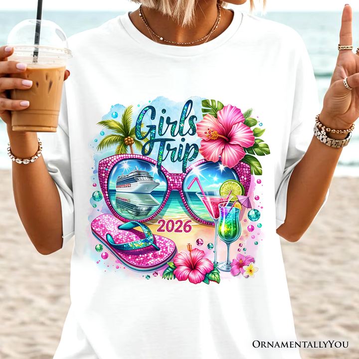 Cruise Girls Trip 2026 T-Shirt, Vacation Tropical Tee