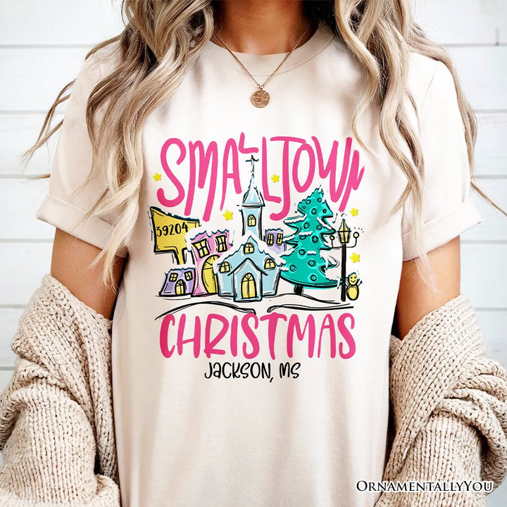Custom Zipcode Small Town Christmas T-Shirt, Personalized Christian City State Tee Personalized T-Shirts OrnamentallyYou 