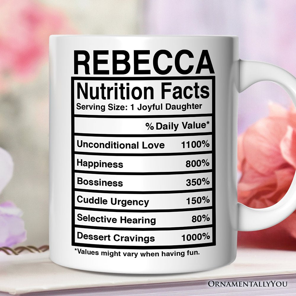 Daughter Nutrition Facts Personalized Mug, Birthday Gift With Custom Names and Percentages Personalized Ceramic Mug OrnamentallyYou 12oz Mug Customized 