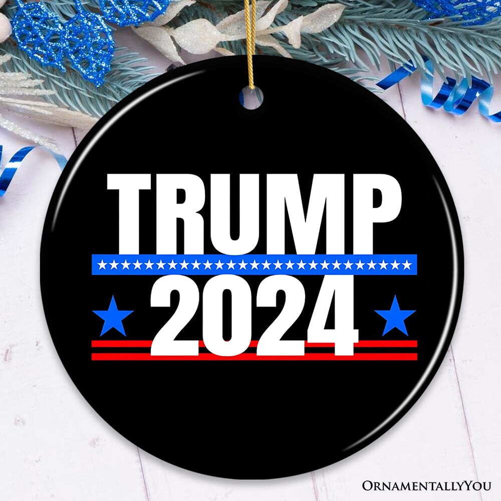 Donald Trump 2024 Election Support Ceramic Ornament, American Pride Gift OrnamentallyYou Circle 