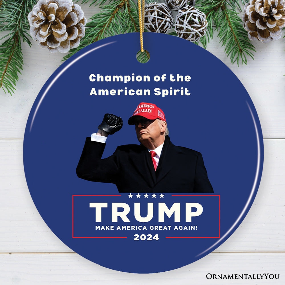 Donald Trump Champion Of The American Spirit Ceramic Ornament Gift OrnamentallyYou Circle 