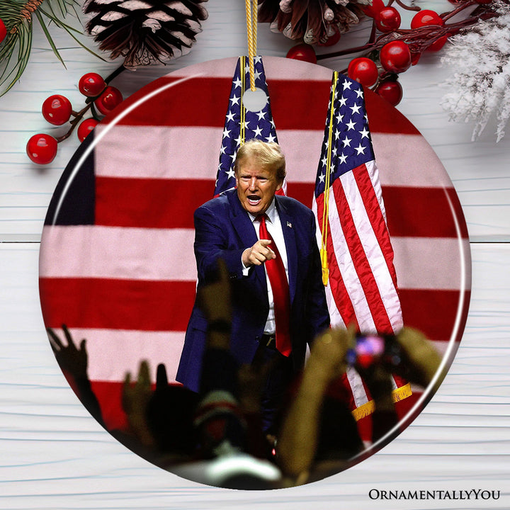 Donald Trump Empowering Liberty Ornament, Bold American Spirit for Christmas Gift