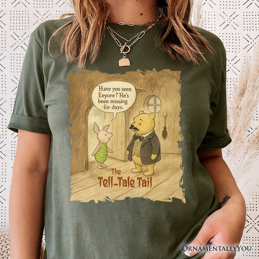 Edgar Allan Pooh T-Shirt, Vintage Halloween Mystery Piglet and Eeyore Tale Tee T-Shirts OrnamentallyYou 