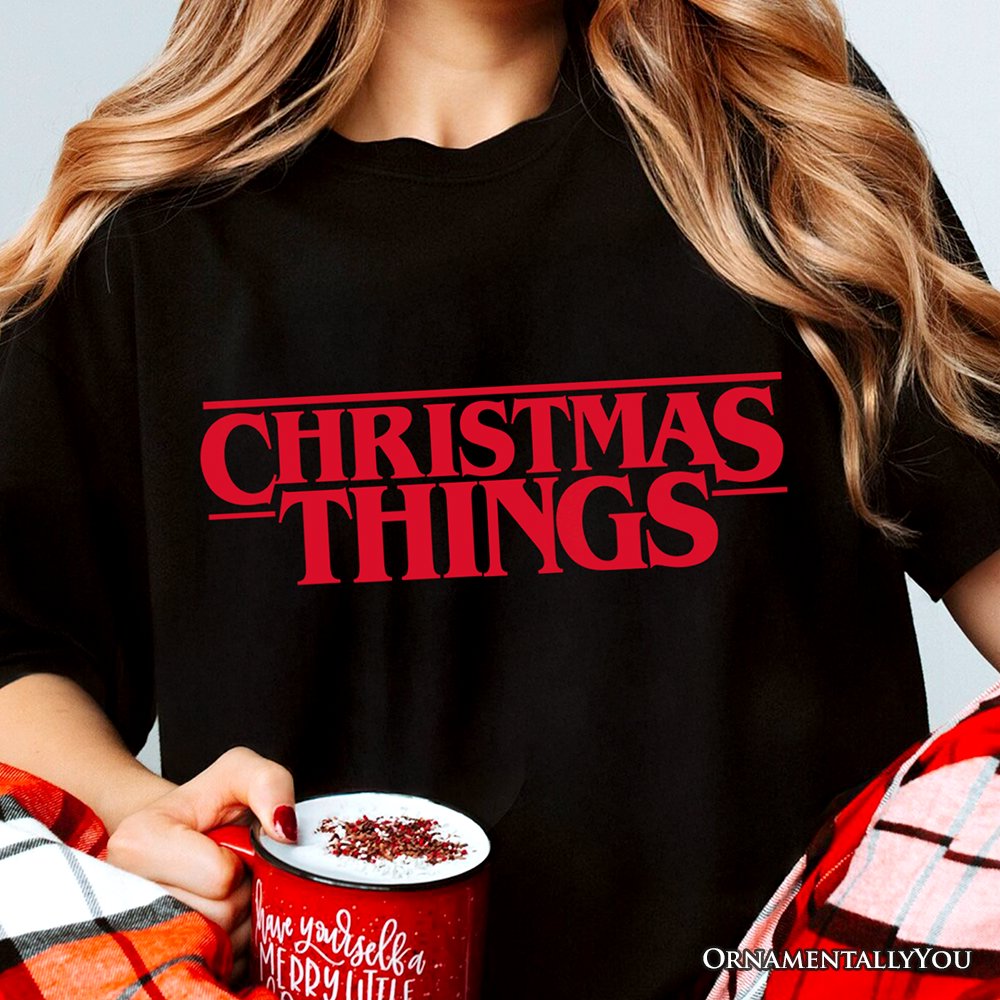 Eerie Christmas Things Vintage T-Shirt, Handcrafted Retro Horror Gift T-Shirts OrnamentallyYou 
