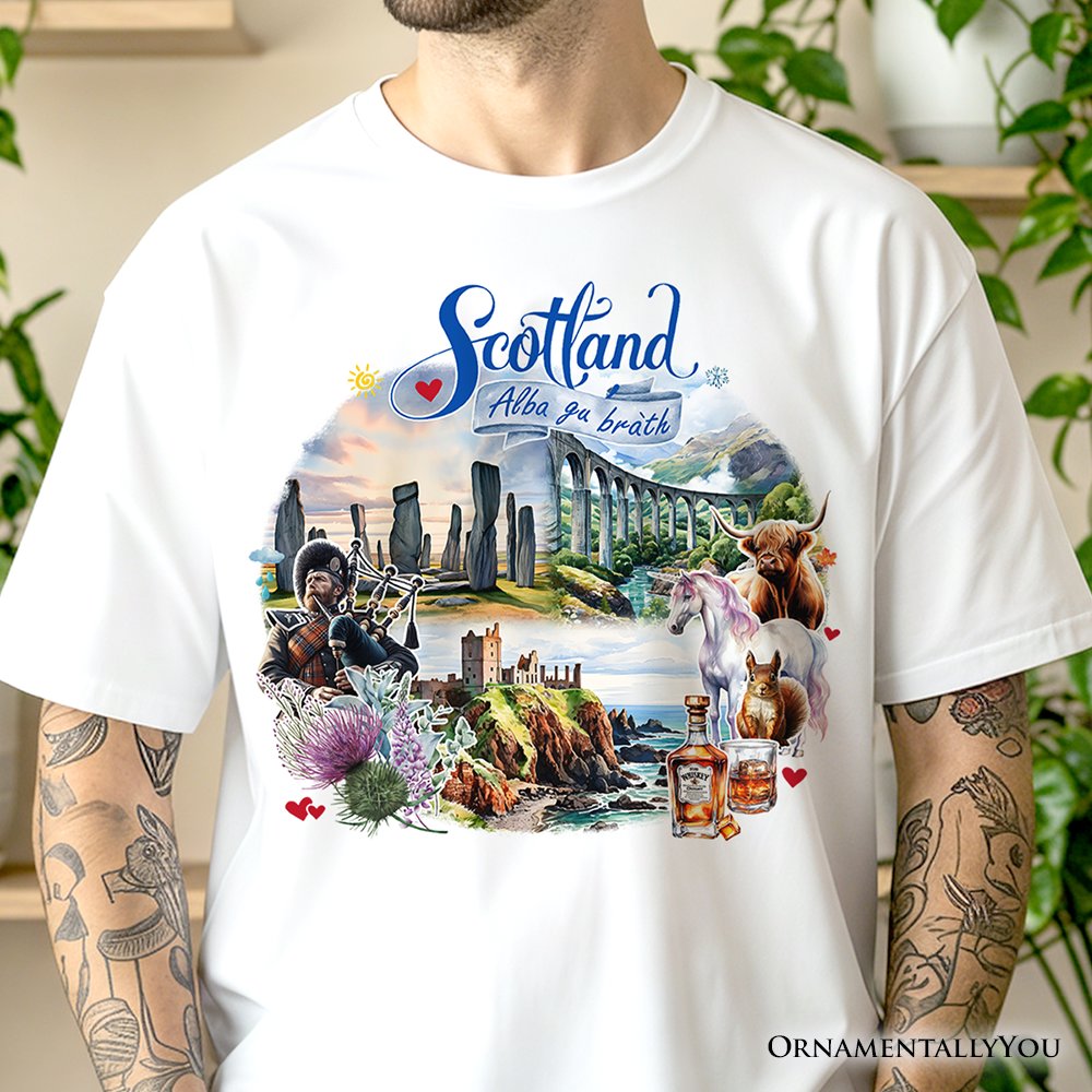 Enchanting Scotland Christmas T-Shirt, Celtic Culture and Heritage Edinburgh Tee and Souvenir T-Shirts OrnamentallyYou 