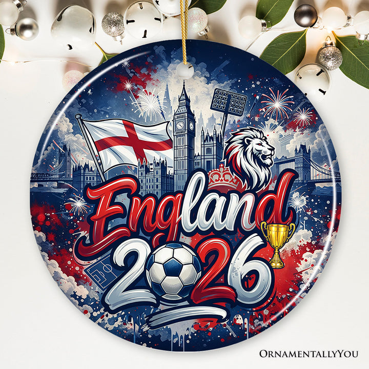 England 2026 Soccer Cup Global Championship Ornament, Fans Football Gift and Tree Decor