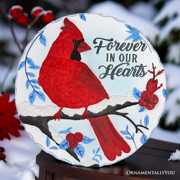 Forever in our Hearts Cardinal Stepping Stone, 9.5" Winter Garden Decorative Resin Figurine Resin Statues OrnamentallyYou 