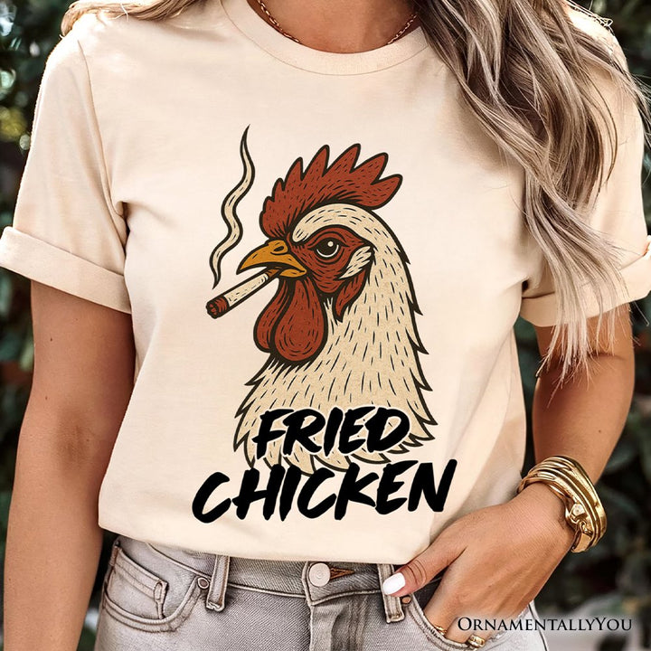 Fried Chicken Hen T-Shirt, Funny 420 Stoner Humor Tee T-Shirts OrnamentallyYou 