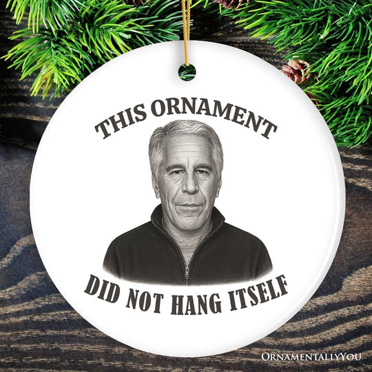 Funny Christmas Meme Party Gift Ornament, Secret Santa and White Elephant Gift Ceramic Ornament OrnamentallyYou 