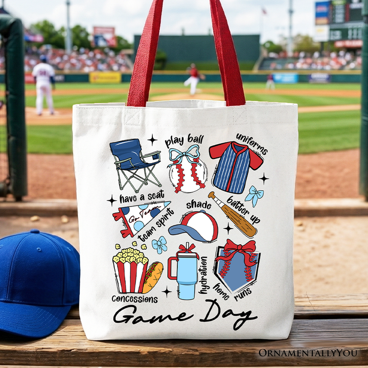 Game Day Baseball Tote Bag, Gift Shopper for Sports Fans