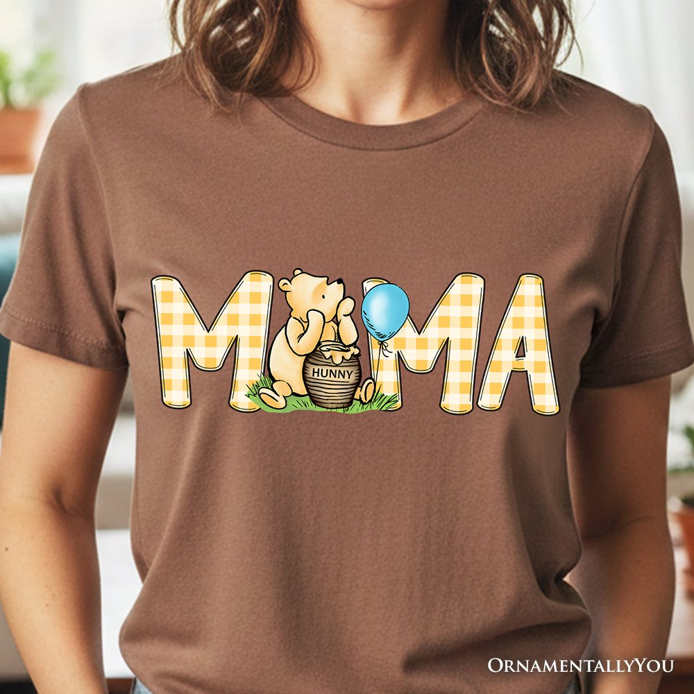 Gingham Mama Winnie-the-Pooh T-Shirt, 1926 A.A. Milne Mother Family Tee T-Shirts OrnamentallyYou 