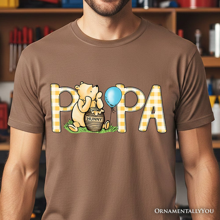 Gingham Papa Winnie-the-Pooh T-Shirt, 1926 A.A. Milne Dad Family Tee T-Shirts OrnamentallyYou 