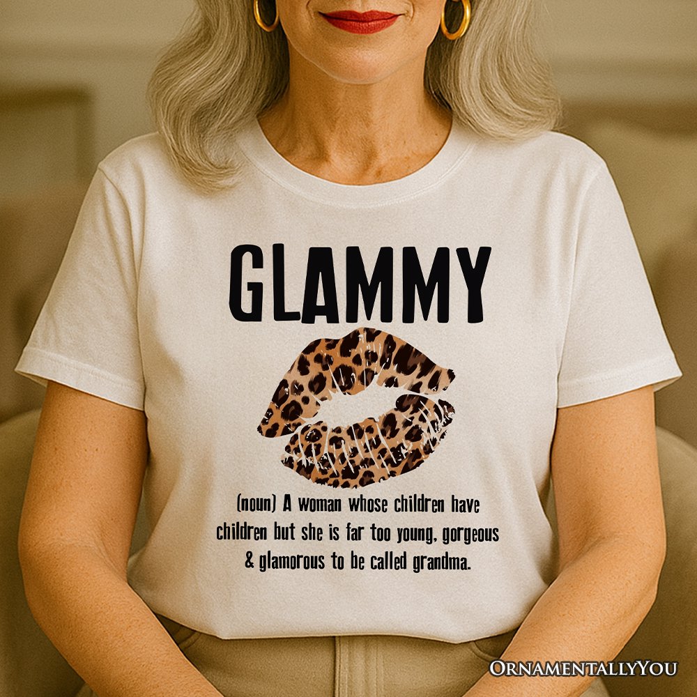 Glammy Leopard Lips T-Shirt, Coquette White Tee for Stylish and Glamorous Grandmas T-Shirts OrnamentallyYou 
