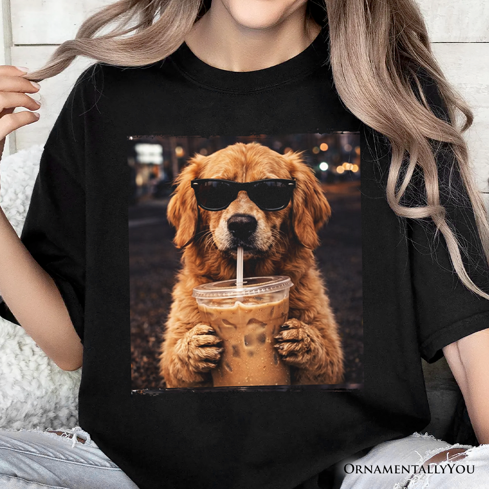 Golden Shepherd Iced Coffee T-Shirt, Funny Dog Parents Tee