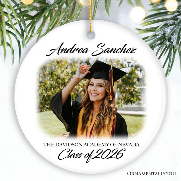 Graduation Image Upload Christmas Ornament, High School and College Class Graduate Gift