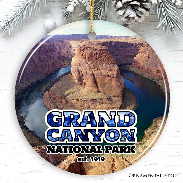 Grand Canyon National Park Scenic Ceramic Ornament, Arizona Souvenir Christmas Decoration Ceramic Ornament OrnamentallyYou Circle 