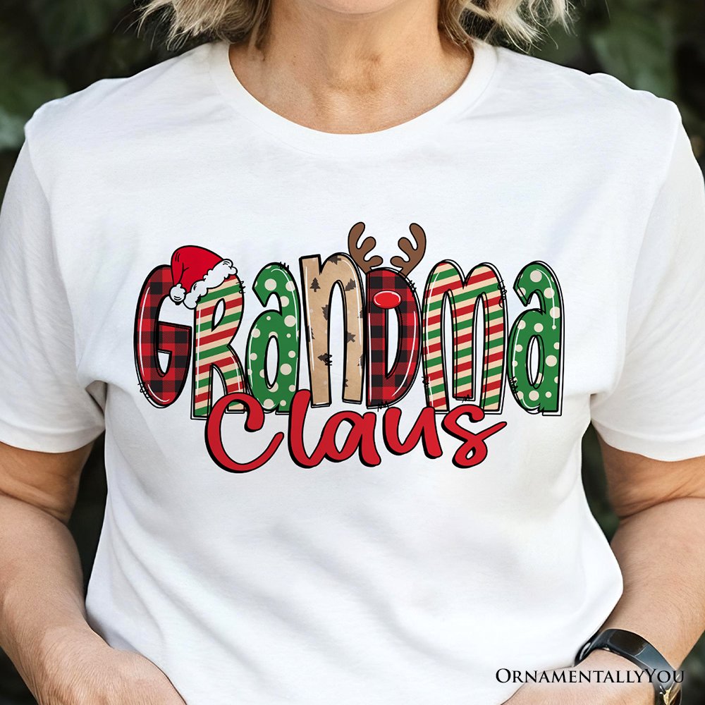 Grandma Claus Retro Christmas T-Shirt, Matching Family Holiday Tee T-Shirts OrnamentallyYou 