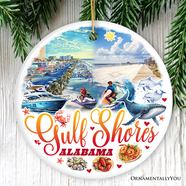 Gulf Shores Christmas Ornament, Alabama's Coastal Souvenir and Tree Decor