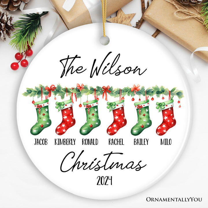 Hanging Stockings Personalized Christmas Ornament, Family Crew Keepsake Gift