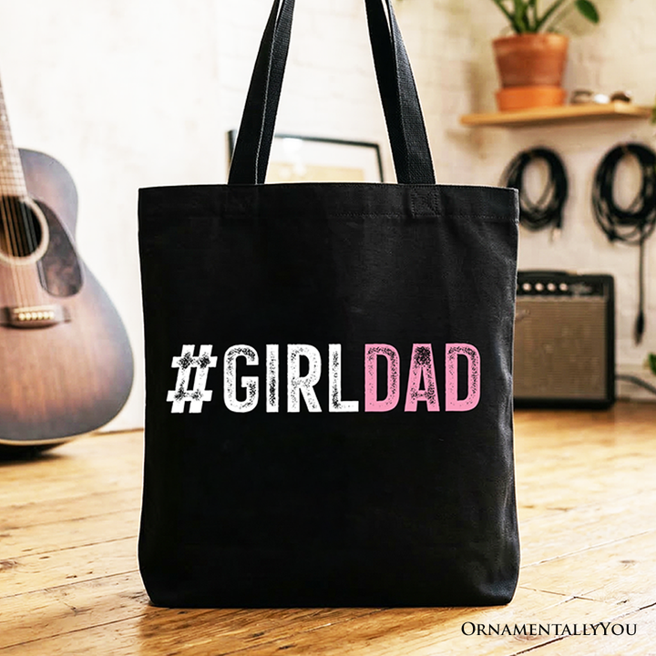 Hashtag Girl Dad Tote Bag, Gift Shopper for Proud Daughter's Father