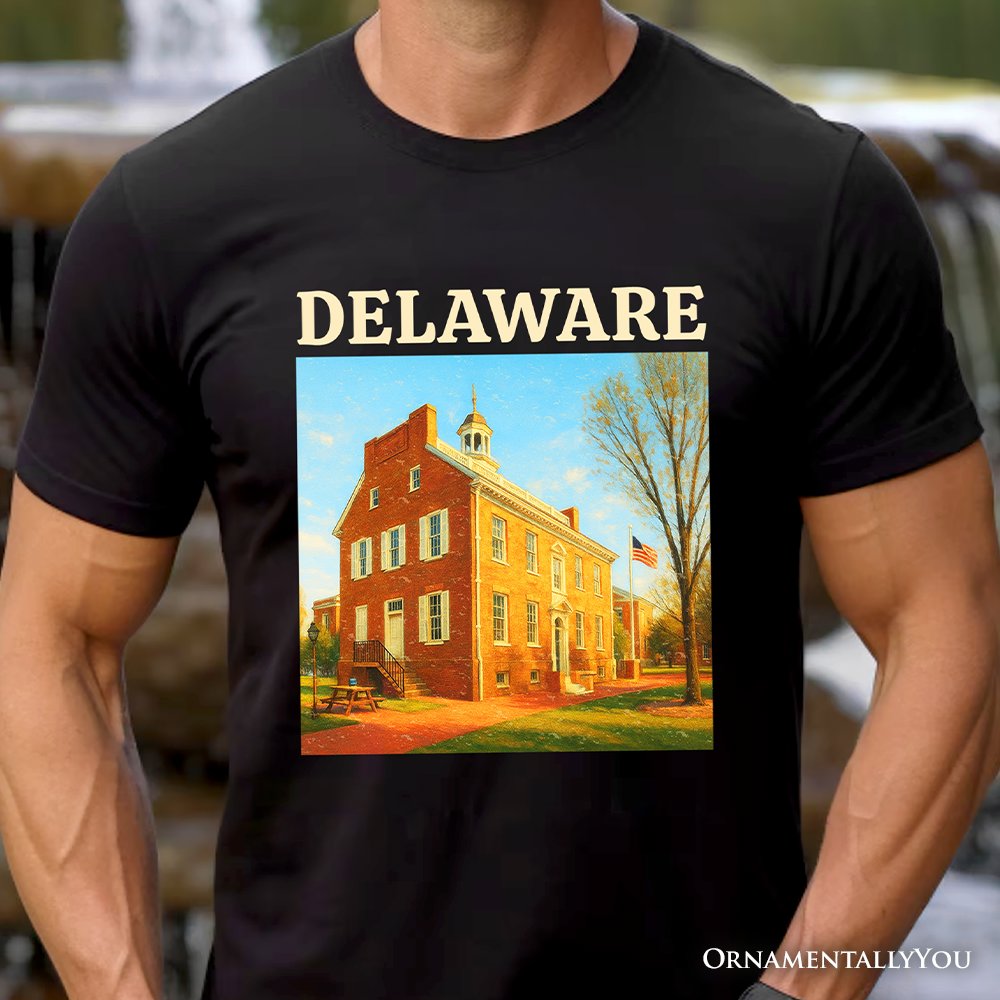 Historic Delaware Old State House T-Shirt, Colonial Landmark Tee and Mid-Atlantic Souvenir T-Shirts OrnamentallyYou 