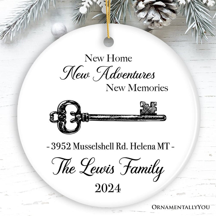 Housewarming Personalized Ornament, New Home New Memories Custom Christmas Keepsake Gift Ceramic Ornament OrnamentallyYou Circle 