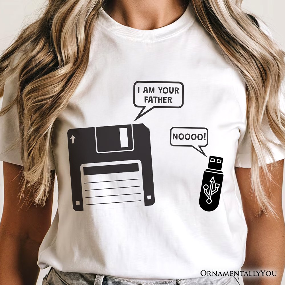 I Am Your Father Floppy Disk T-Shirt, Funny USB Retro Dad Computer Nerd Tee T-Shirts OrnamentallyYou 