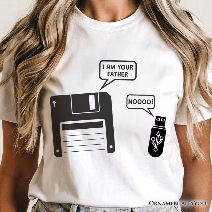 I Am Your Father Floppy Disk T-Shirt, Funny USB Retro Dad Computer Nerd Tee T-Shirts OrnamentallyYou 