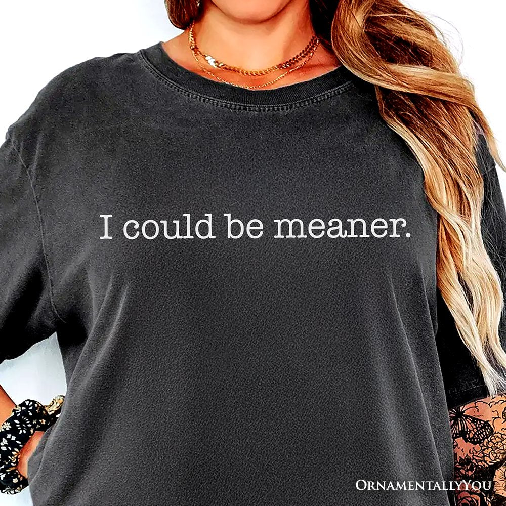 I Could Be Meaner T-Shirt, Sarcastic Quote Minimalist Tee T-Shirts OrnamentallyYou 