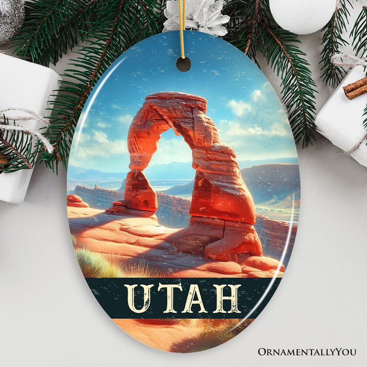 Iconic Delicate Arch Christmas Utah Ornament, Arches National Park Landscape Gift and Western Nature Souvenir