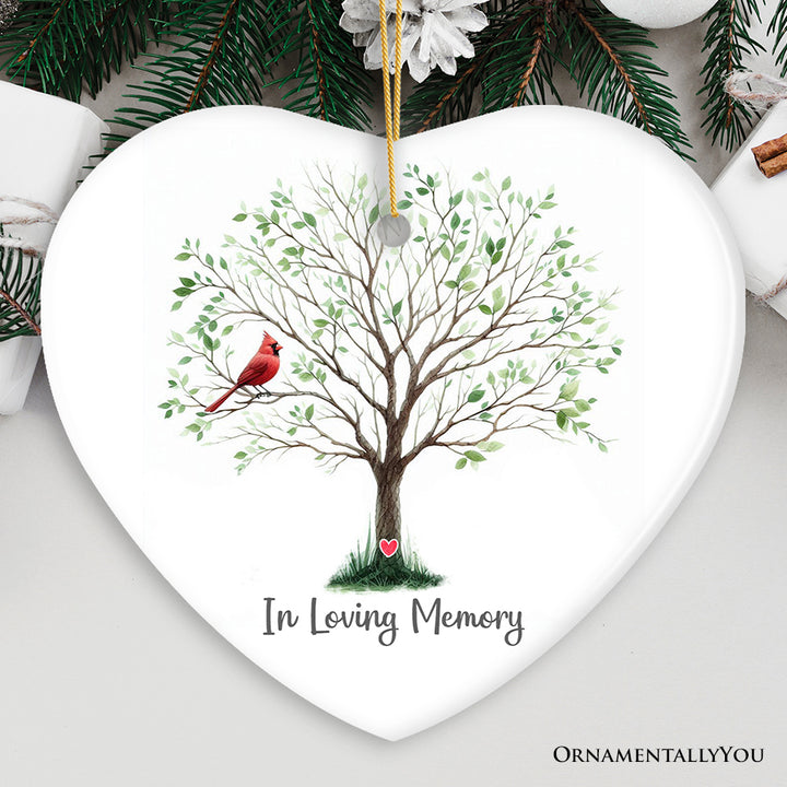 In Loving Memory of Mom and Dad Cardinal on a Tree Ornament, Heavenly Christmas Remembrance Gift