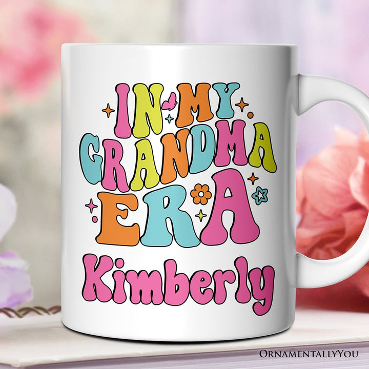 In My Grandma Era Personalized Mug, Groovy Grandma Gift With Custom Name Personalized Ceramic Mug OrnamentallyYou 12oz Mug Customized 