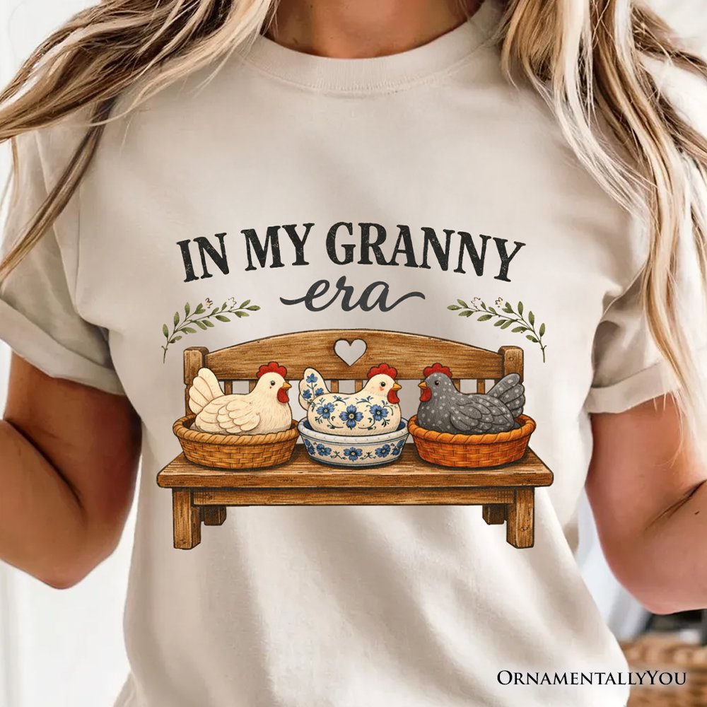 In My Granny Era Chicken Vintage T-Shirt, Cozy Farmhouse Country Grandma Tee T-Shirts OrnamentallyYou 