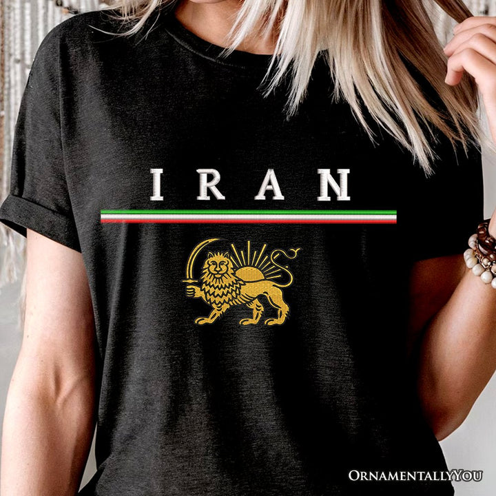 Iran Lion and Sun Flag T-Shirt, Protest Persian Heritage Pride Tee OrnamentallyYou 
