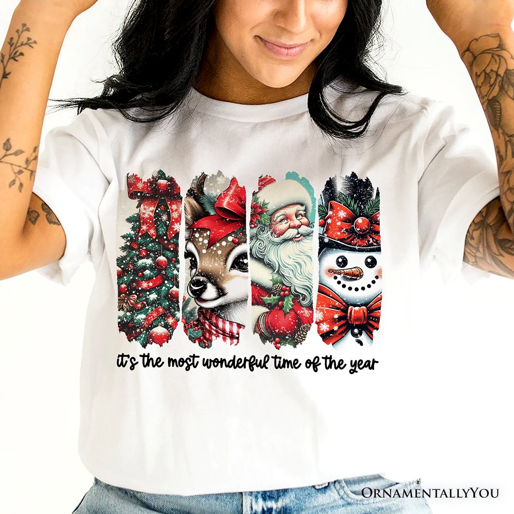 It's Most Wonderful Time Of The Year T‑Shirt, Reindeer, Santa, Snowman Vintage Tee for Christmas T-Shirts OrnamentallyYou 