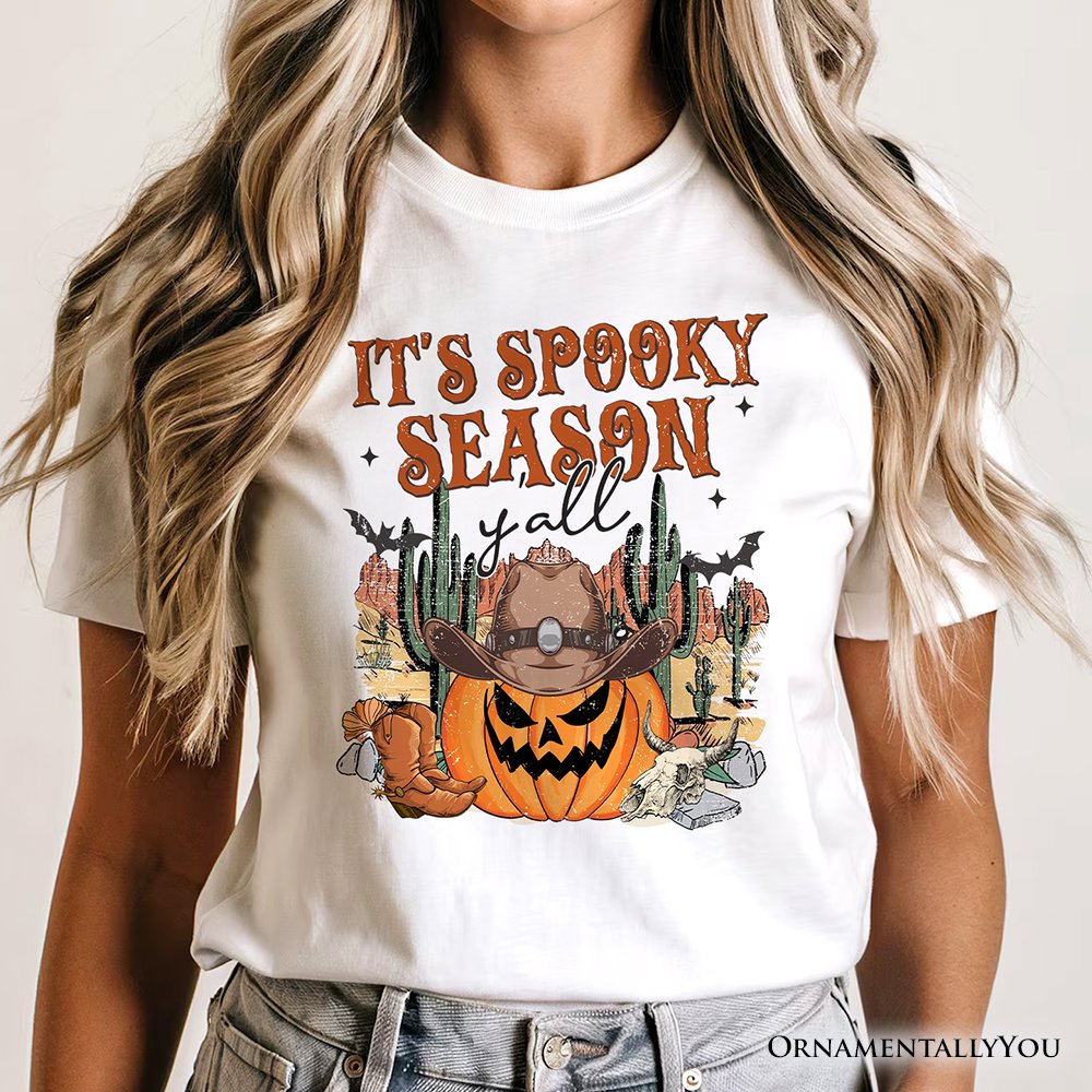 It's Spooky Season Y'all T-Shirt, Funny Western Halloween Tee for Pumpkin Cowboys T-Shirts OrnamentallyYou 