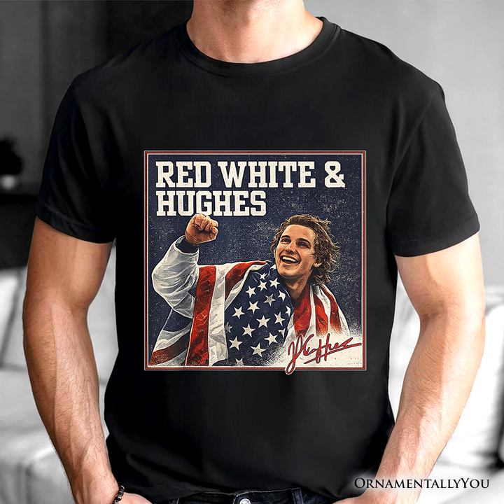 Jack Hughes USA Gold Hockey T-Shirt, American Sport Pride Tee
