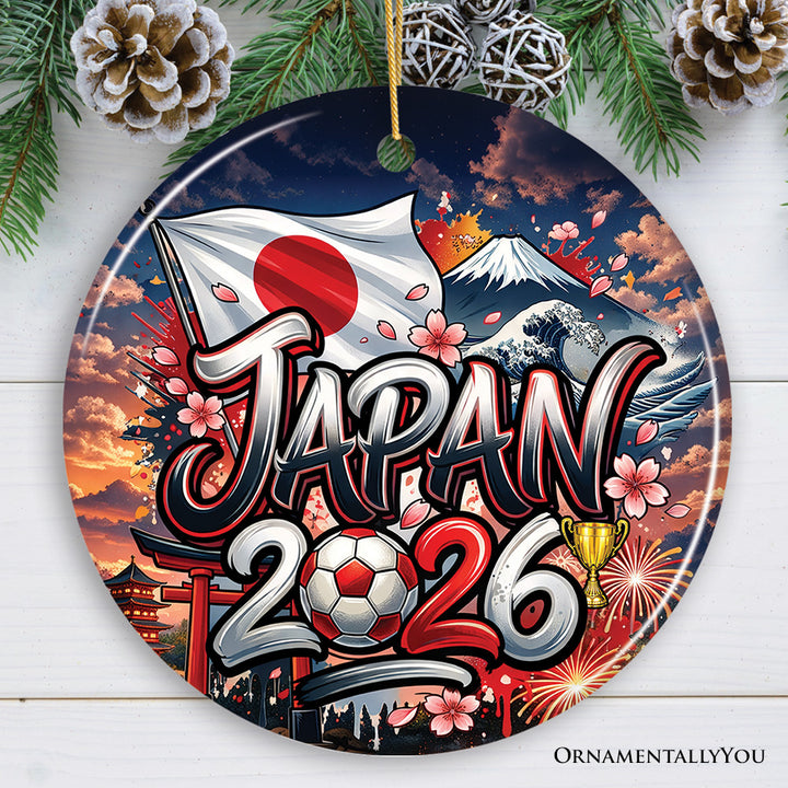 Japan 2026 Soccer Cup Global Championship Ornament, Fans Football Gift and Tree Decor