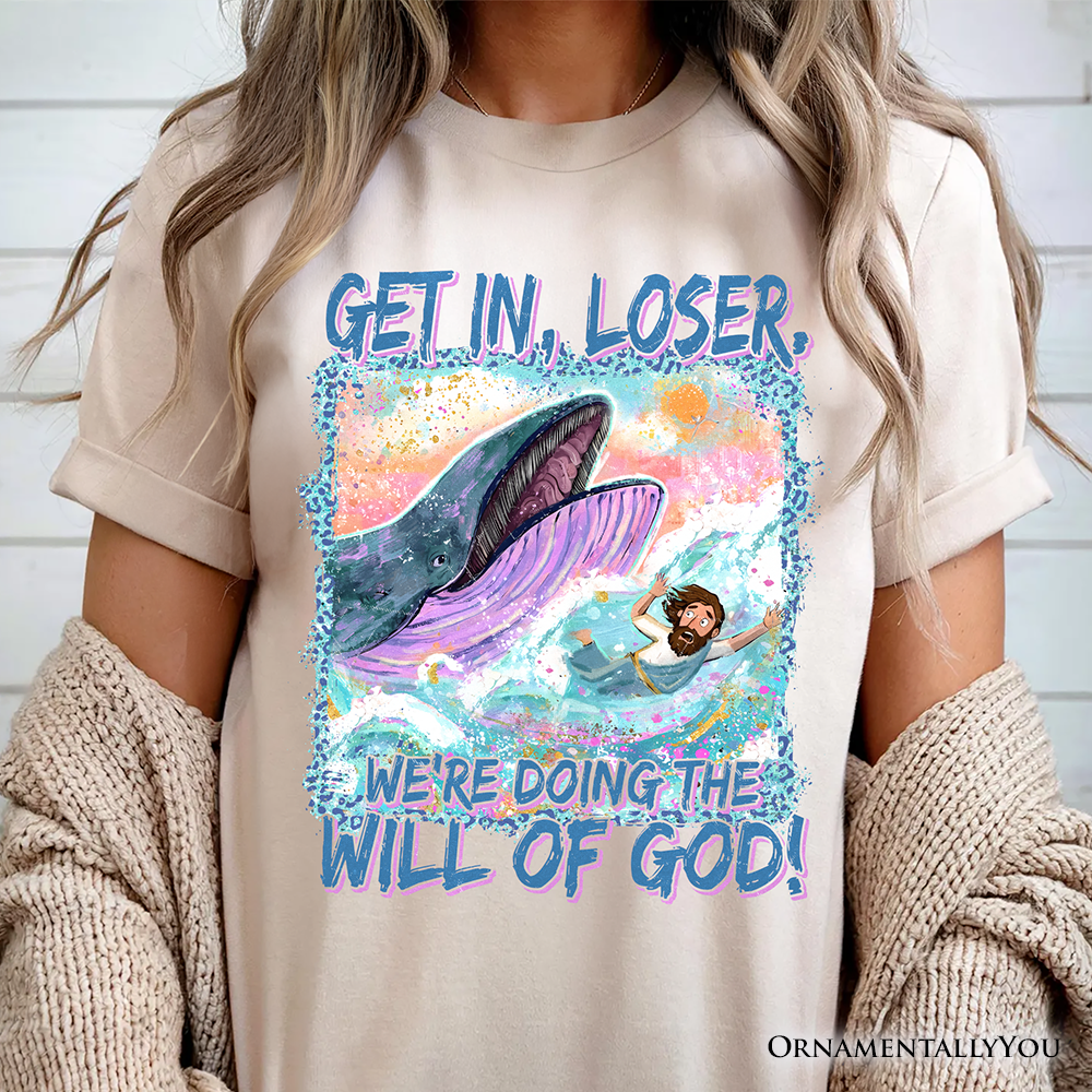 Jonah And The Whale T-Shirt, Doing The Will Of God Funny Christian Tee